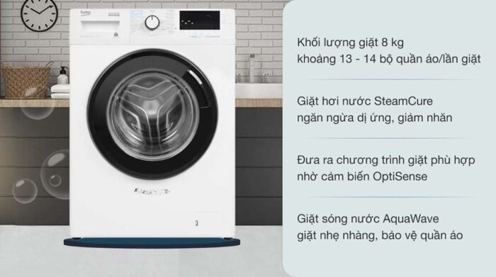 Máy giặt Beko WCV8612XB0ST 8kg Inverter - Ảnh 2