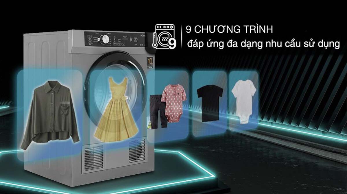 Tinh nang May say quan ao Aqua AQH V800H.SS 8Kg 2