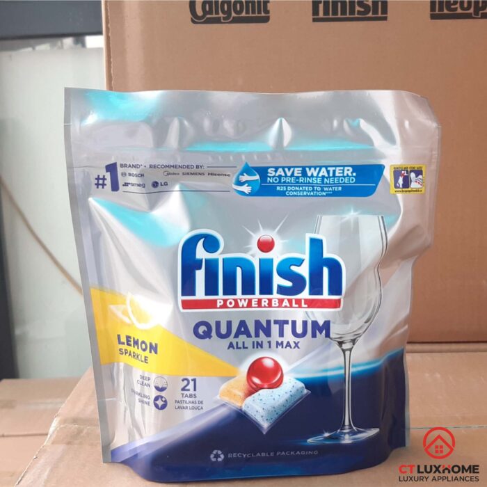 Viên rửa bát Finish Quantum All In 1 túi 21 viên hương chanh - Ảnh 5