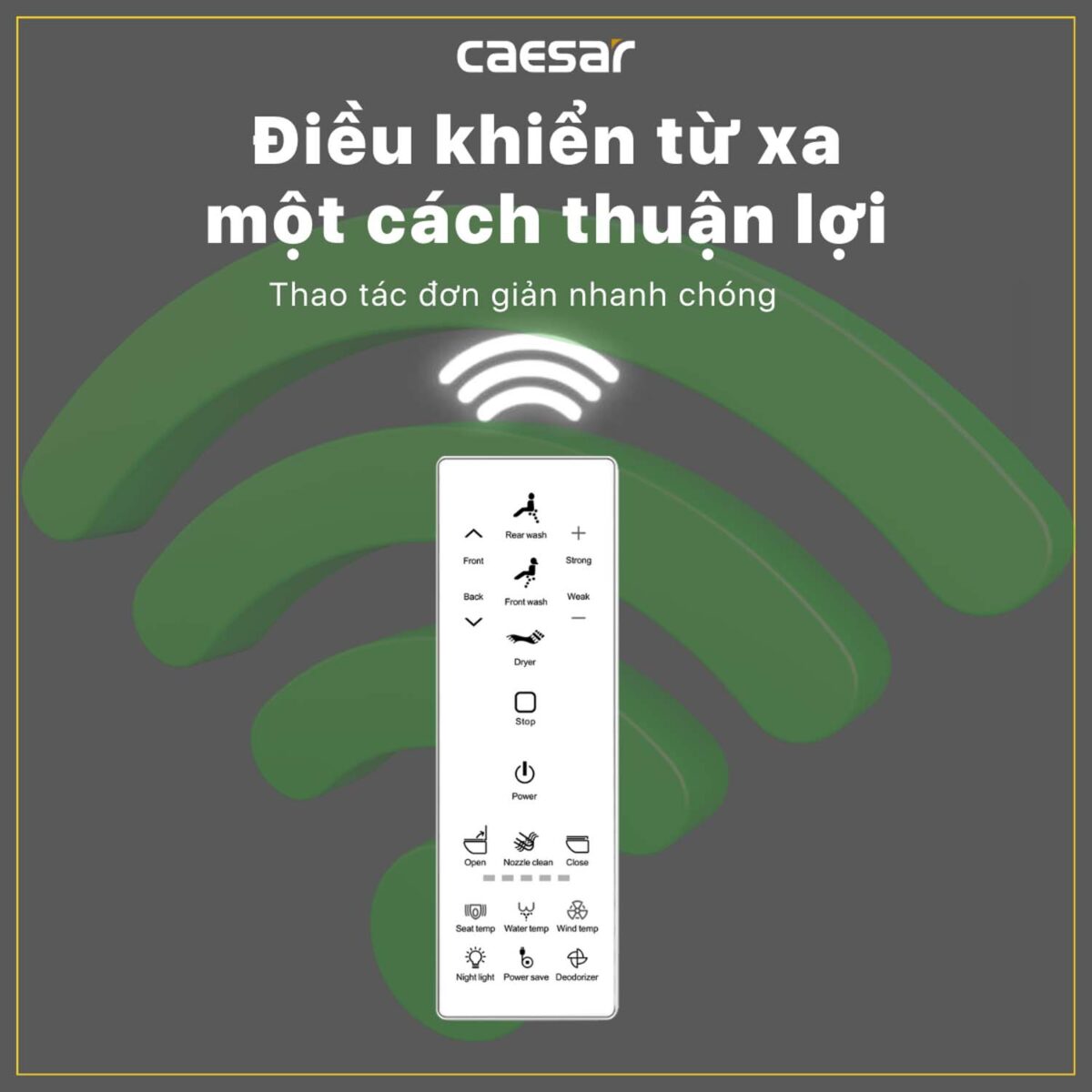 Bồn cầu thông minh CAESAR C1391F TAF512H nắp rửa điện tử - Ảnh 14