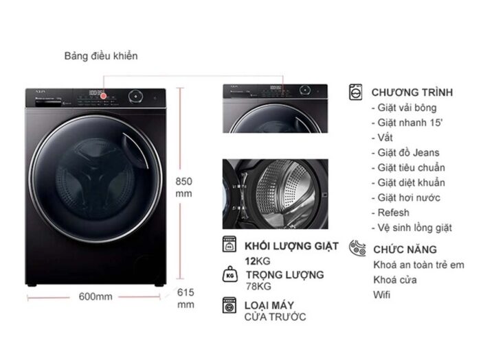 Máy giặt Aqua AW10-B4959U1K(B) Inverter 10kg - Ảnh 2