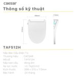 Nắp bồn cầu thông minh CAESAR TAF512H - Ảnh 5