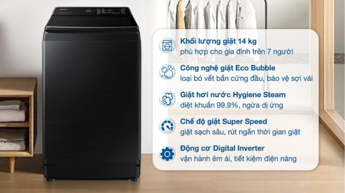Máy giặt Samsung WA14CG5886BV/SV Inverter 14kg - Ảnh 2