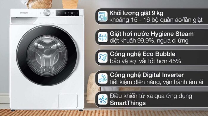 Máy giặt Samsung WW90T634DLE/SV Inverter 9kg - Ảnh 2