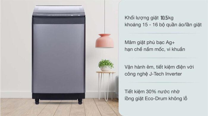Máy giặt Sharp ES-X105HV-S Inverter 10.5kg - Ảnh 2