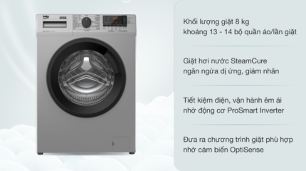 Máy giặt Beko WCV8614XB0STS 8kg Inverter