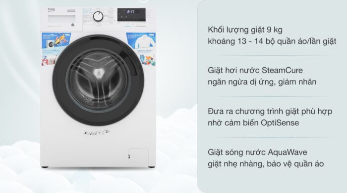 Máy giặt Beko WCV9612XB0ST 9kg Inverter
