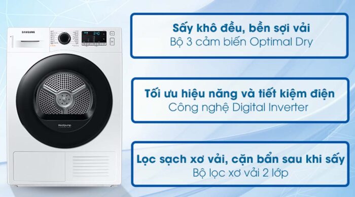 Máy sấy quần áo Samsung DV90TA240AE/SV 9Kg - Ảnh 2