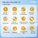 Nắp bồn cầu thông minh CAESAR TAF512H - Ảnh 19