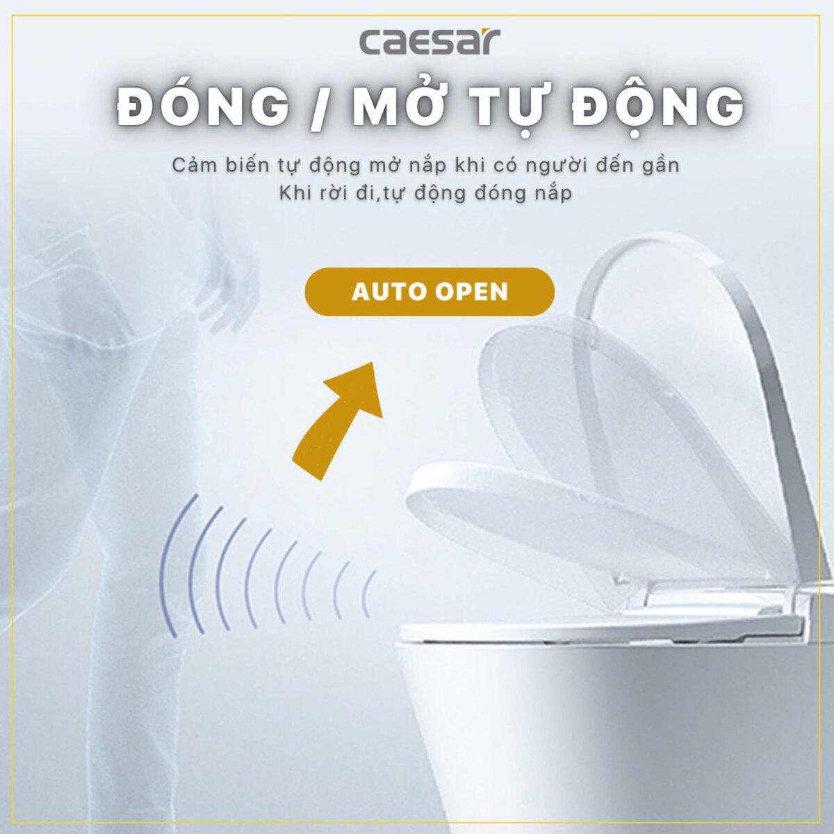 Bồn cầu thông minh CAESAR C1391F TAF512H nắp rửa điện tử - Ảnh 7
