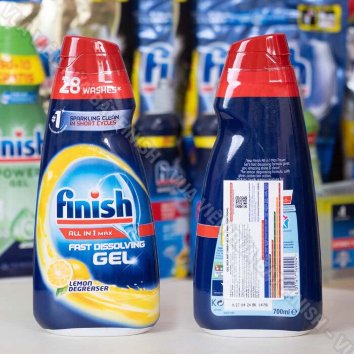 Gel rửa bát Finish Power All in 1 Max chai 700ml hương chanh - Ảnh 4
