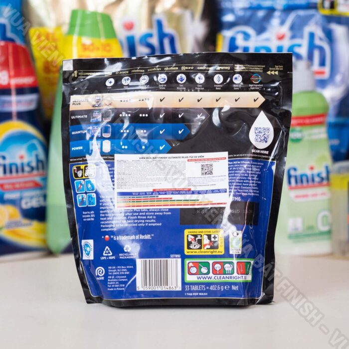 Viên rửa bát Finish Ultimate Plus All In 1 túi 33 viên - Ảnh 10