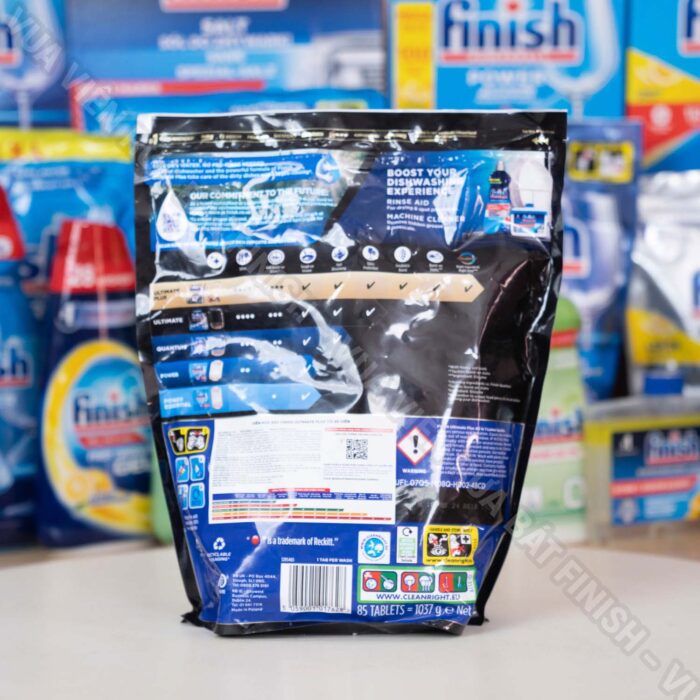 Viên rửa bát Finish Ultimate Plus All In 1 túi 85 viên hương chanh - Ảnh 12