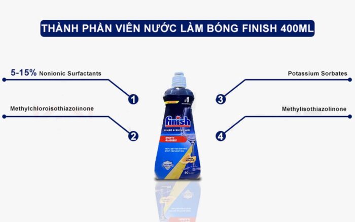 Nước làm bóng Finish chai 400ml hương chanh - Ảnh 4