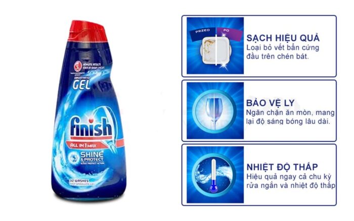 Gel rửa bát Finish Power All in 1 Max chai 650ml - Ảnh 4
