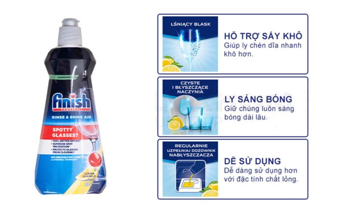 Nước làm bóng Finish chai 400ml hương chanh - Ảnh 2