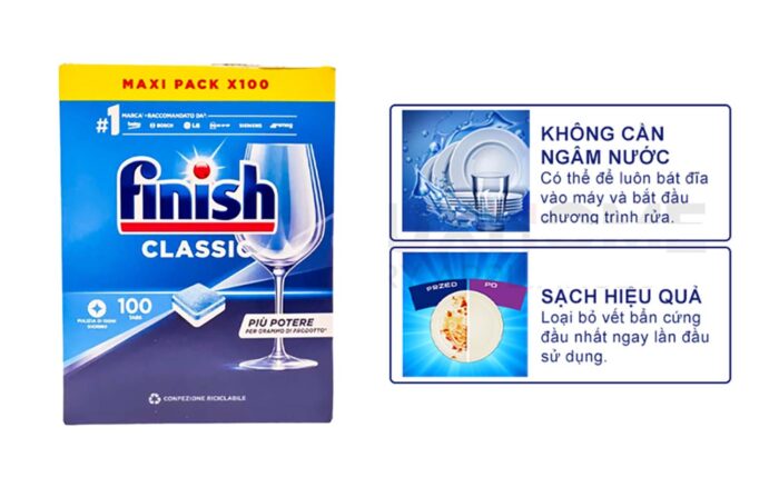 Viên rửa bát Finish Classic hộp 100 viên - Ảnh 4