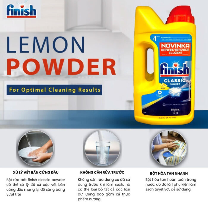 Bột rửa bát Finish Powder Classic 2.5kg - Ảnh 3
