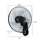 Quạt treo tường RAPIDO RWF-16AWD đen - Ảnh 2