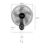 Quạt treo tường RAPIDO RWF-16AWM đen - Ảnh 2