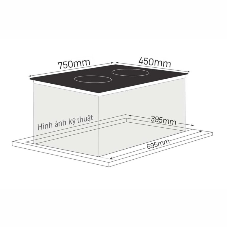 Bản vẽ kích thước Bếp từ đôi BLUEGER B966EU