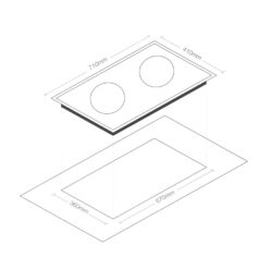 Bản vẽ kích thước Bếp từ đôi VINGER VG-71IS