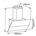 Máy hút mùi MIDEA MH90J18ET21BG-VN 90cm kính vát - Ảnh 2