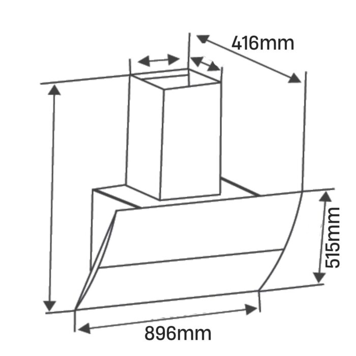 Máy hút mùi MIDEA MH90J18ET21BG-VN 90cm kính vát - Ảnh 2