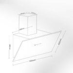 Bản vẽ kích thước Máy hút mùi VINGER VG-337-BG 70cm kính vát