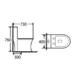 bản vẽ kích thước Bồn cầu 1 khối GUCEN G-BCG89N