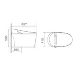 bản vẽ kích thước Bồn cầu thông minh GUCEN G-BSE002