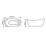 bản vẽ kích thước Bồn tắm GUCEN G-BT009 lập thể vòi sen massage