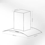 Bản vẽ kích thước Máy hút mùi VINGER VG-227-B 70cm kính cong