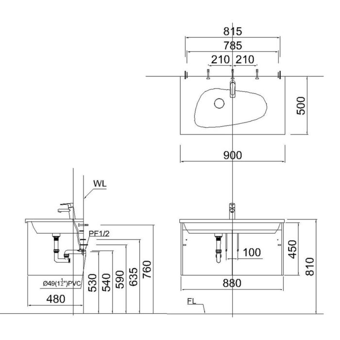 Chậu lavabo đặt bàn CAESAR LF5368 - Ảnh 3