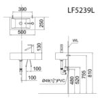 Bản vẽ kĩ thuật chậu lavabo CAESAR LF5239L đặt bàn