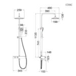 Bản vẽ kỹ thuật Vòi sen cây CAESAR S788CB nhiệt độ
