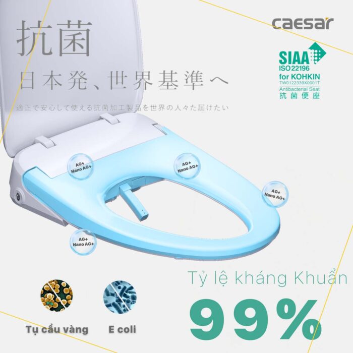 Bồn cầu thông minh CAESAR C1353F TAF610H nắp điện tử - Ảnh 19