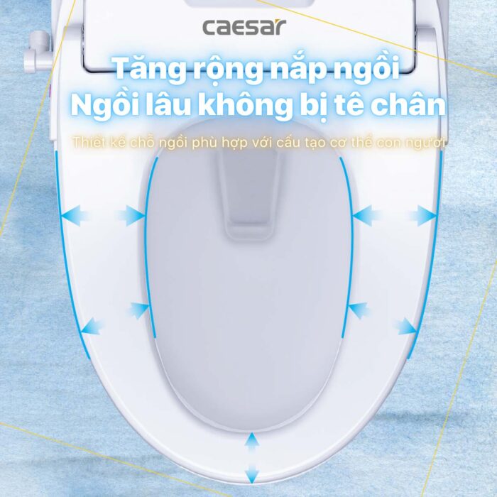 Bồn cầu thông minh CAESAR C1353F TAF610H nắp điện tử - Ảnh 11