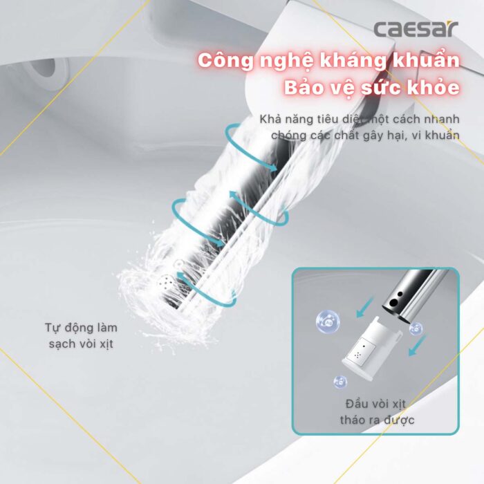 Bồn cầu thông minh CAESAR C1353F TAF610H nắp điện tử - Ảnh 25