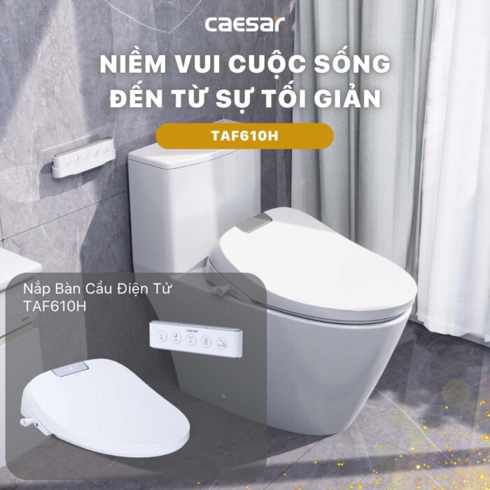 Bồn cầu thông minh CAESAR C1353F TAF610H nắp điện tử - Ảnh 22