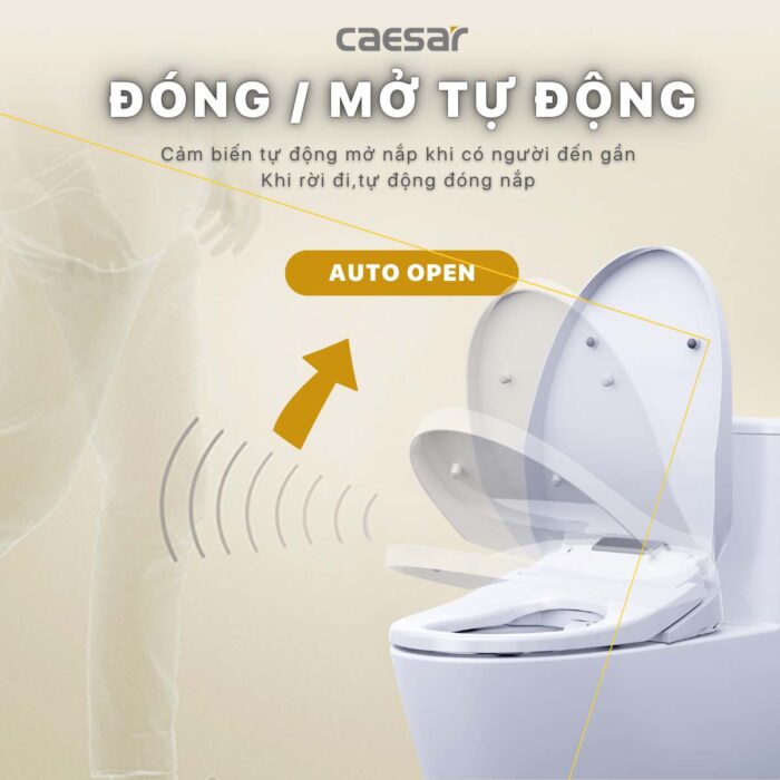 Bồn cầu thông minh CAESAR C1353F TAF610H nắp điện tử - Ảnh 21