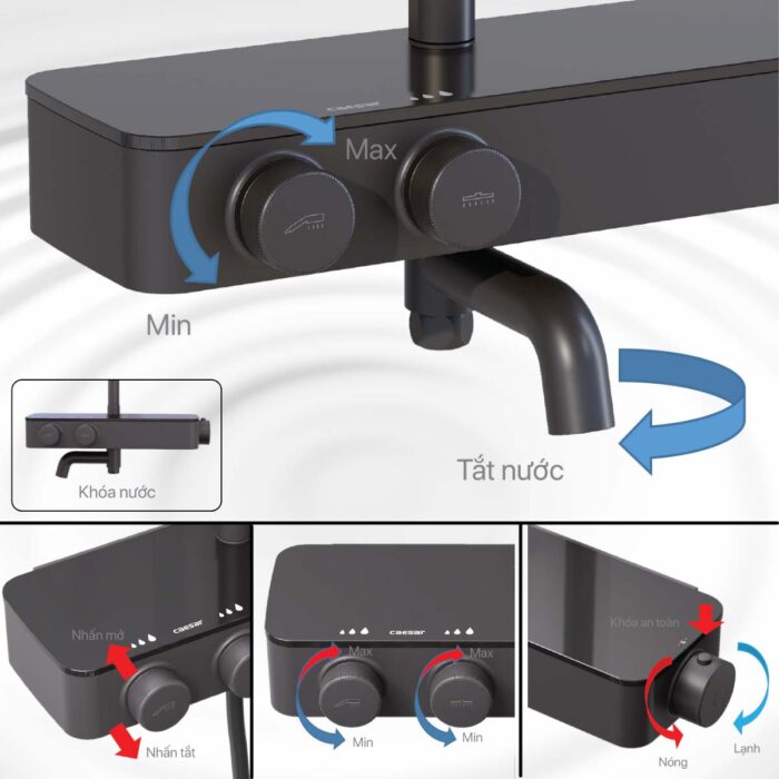 Vòi sen cây Caesar S788CB nhiệt độ - Ảnh 11