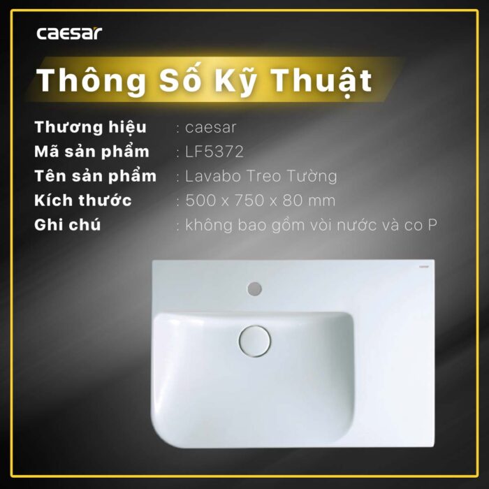 Chậu lavabo đặt bàn CAESAR LF5372 - Ảnh 3