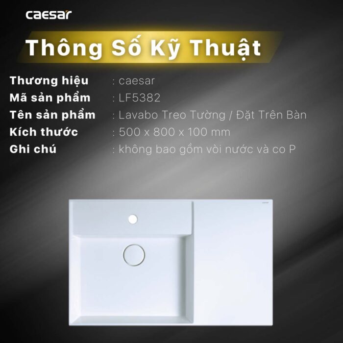 Chậu lavabo đặt bàn CAESAR LF5382 - Ảnh 2