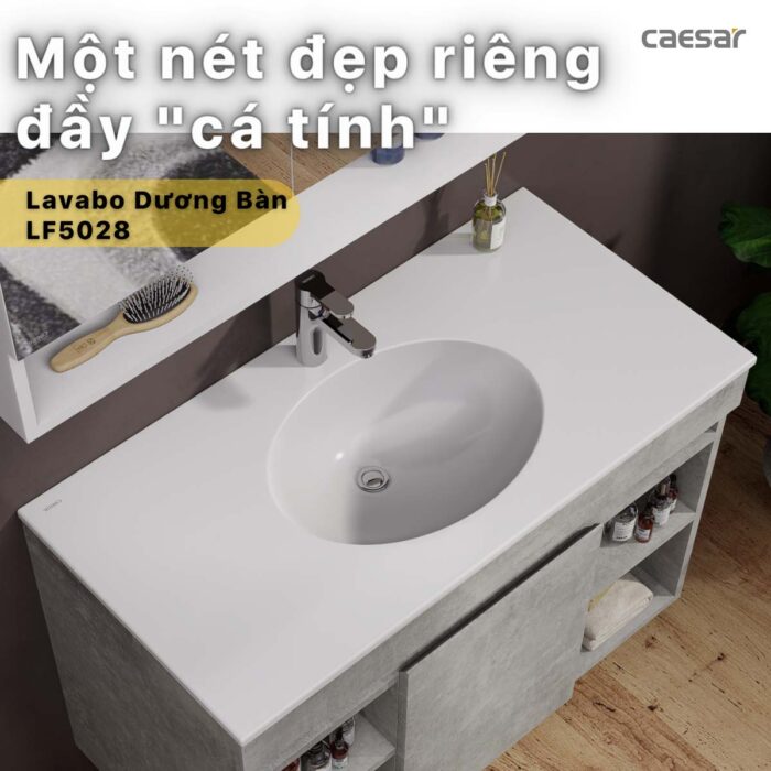 Chậu lavabo đặt bàn CAESAR LF5028 - Ảnh 4