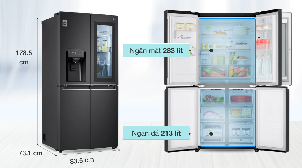 Tủ lạnh LG Inverter 496 lít GR-X22MB - giá tốt, có trả góp