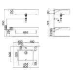 Bản vẽ kĩ thuật Bộ bàn đá lavabo VIGLACERA PHL-9S01P 2 tầng