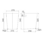 Bản vẽ kĩ thuật Chân chậu lavabo VIGLACERA CD58 V58 lửng