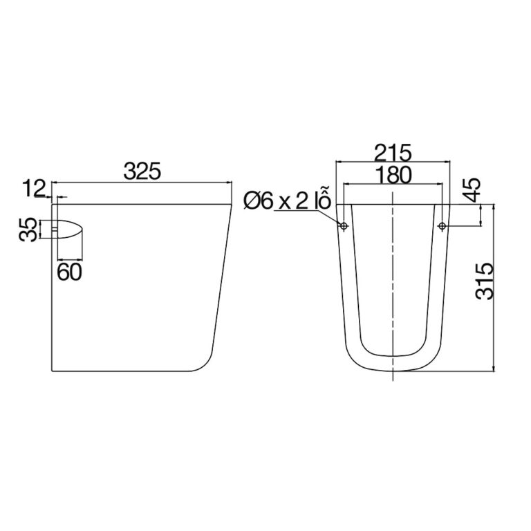 Bản vẽ kĩ thuật Chân chậu lavabo VIGLACERA V23 lửng