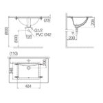 Bản vẽ kĩ thuật chậu lavabo VIGLACERA US1 âm bàn